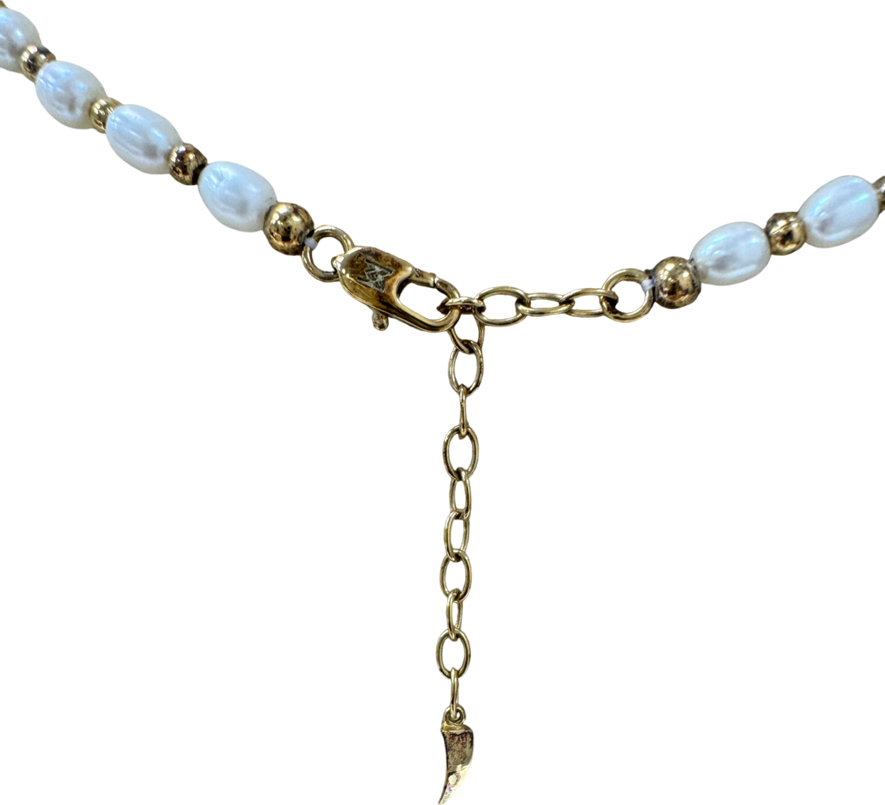 Missoma Mini Pearl & gold Bead Chain Necklace One Size