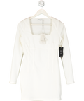 NA-KD White X Taylor Lashae Square Neck Mini Dress UK 10