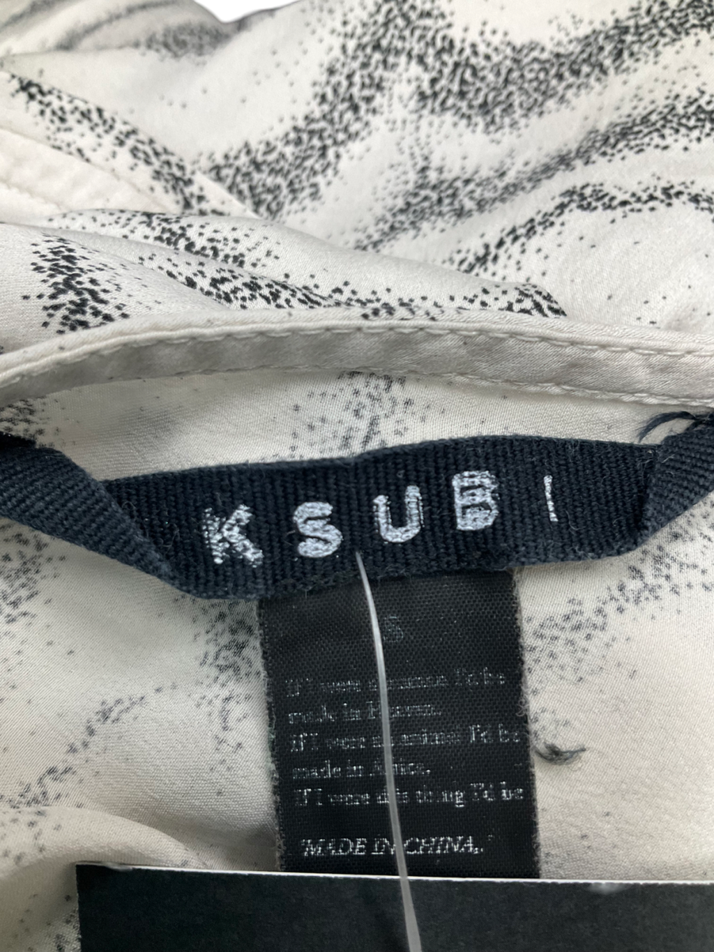 Ksubi Cream Silk Patterned Dress UK S