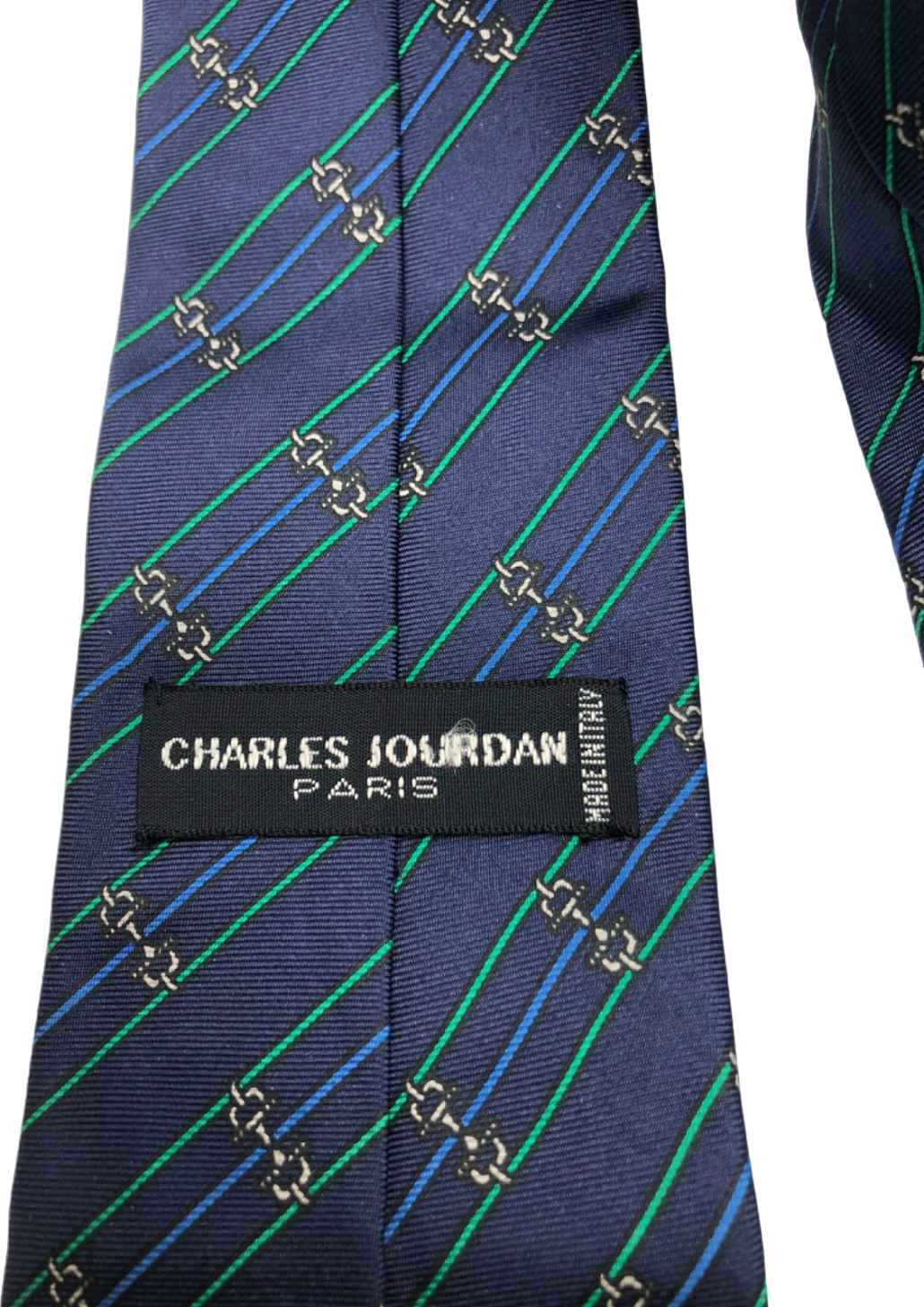 Charles Jourdan Navy Blue Striped Tie