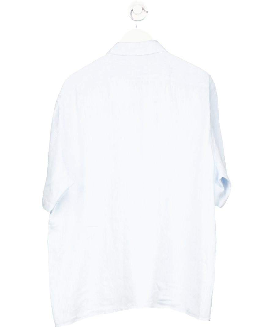 Hugo Boss Blue Short Sleeve Linen Shirt UK XXL