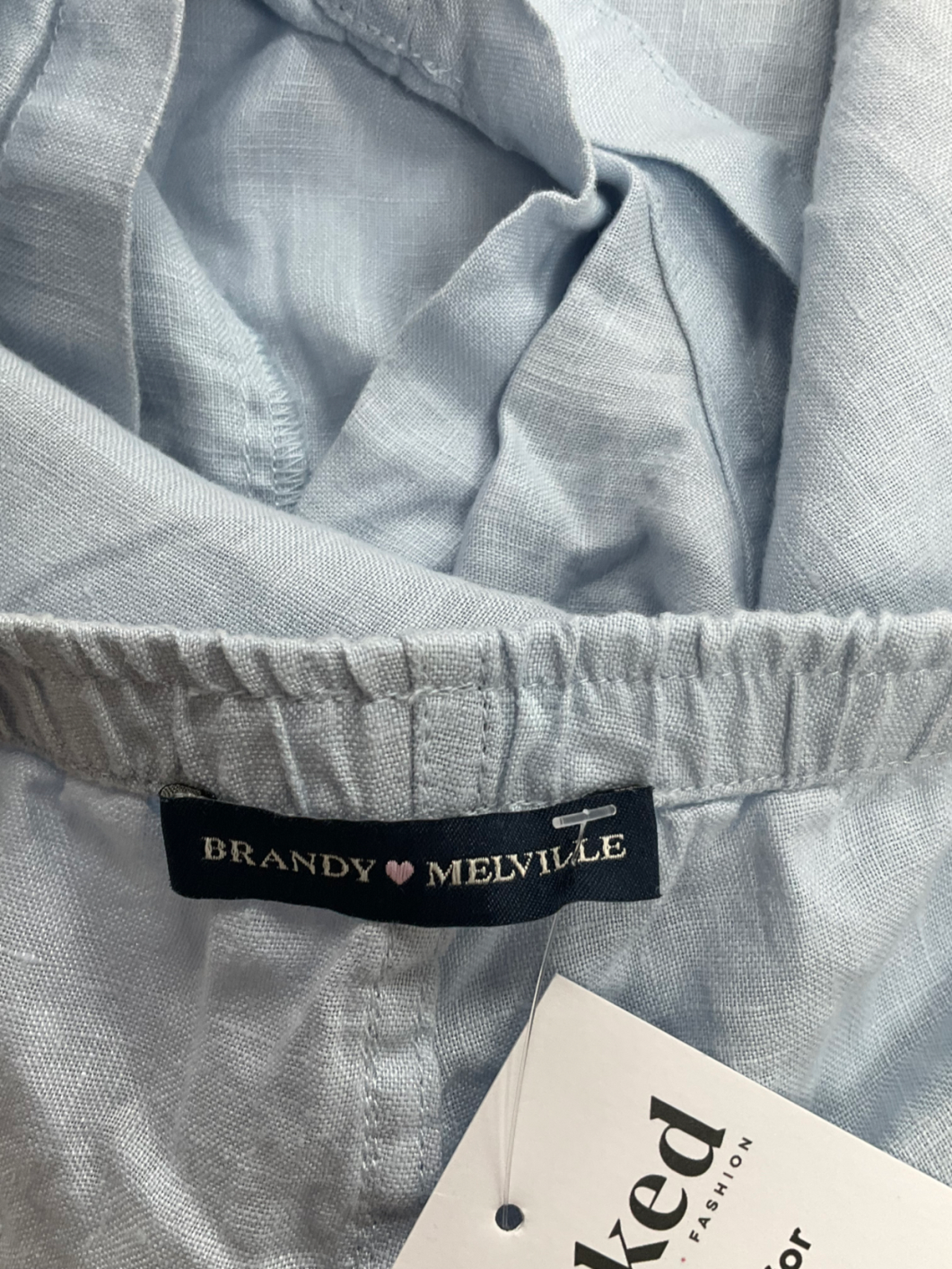 Brandy Melville Blue Linen Pyjamas Shorts one size