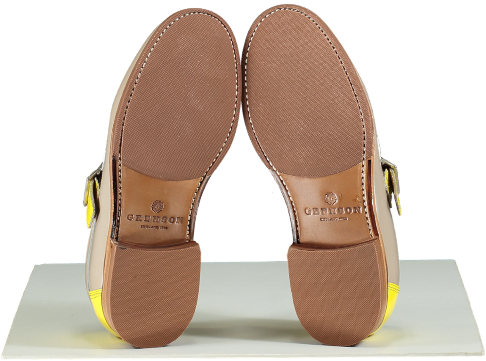 Grenson Tan and Yellow Mae Buckle Loafers EU 37 UK 4