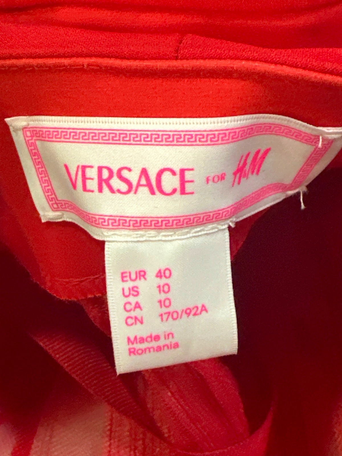 Versace x H&M Red Strapless Gown UK 12