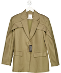 Acler Storm Green Penrith Linen Blend Oversize Blazer Jacket UK 6