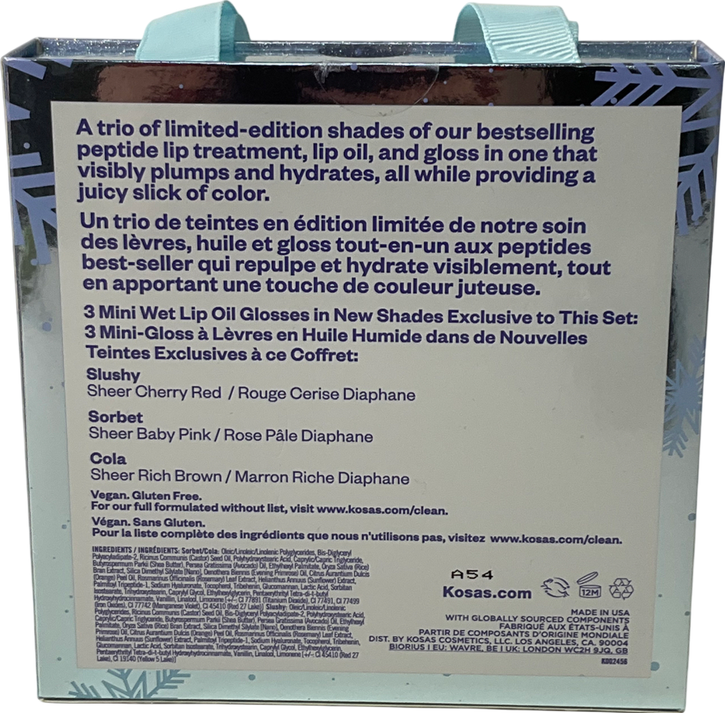 Kosas Holiday Wet Lip Jellies Trio Gloss 2mlx3