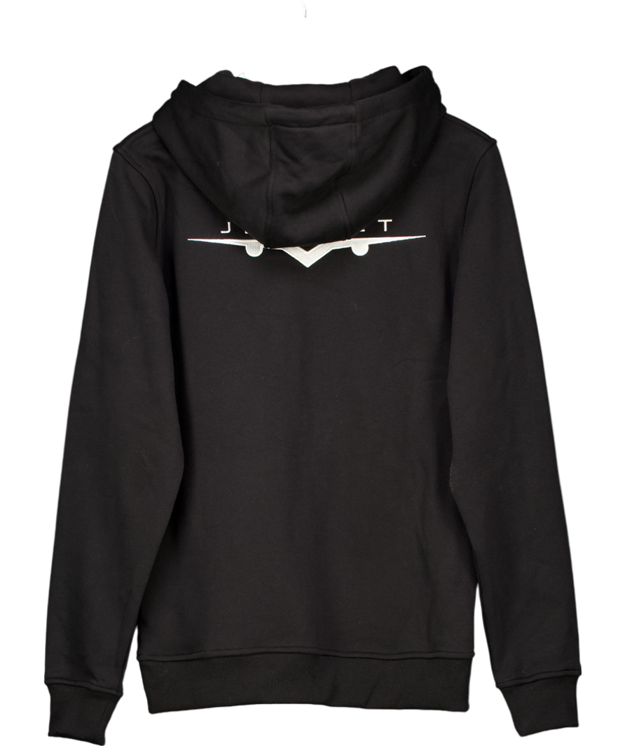 Black Jettsett Embroidered Hoodie UK S
