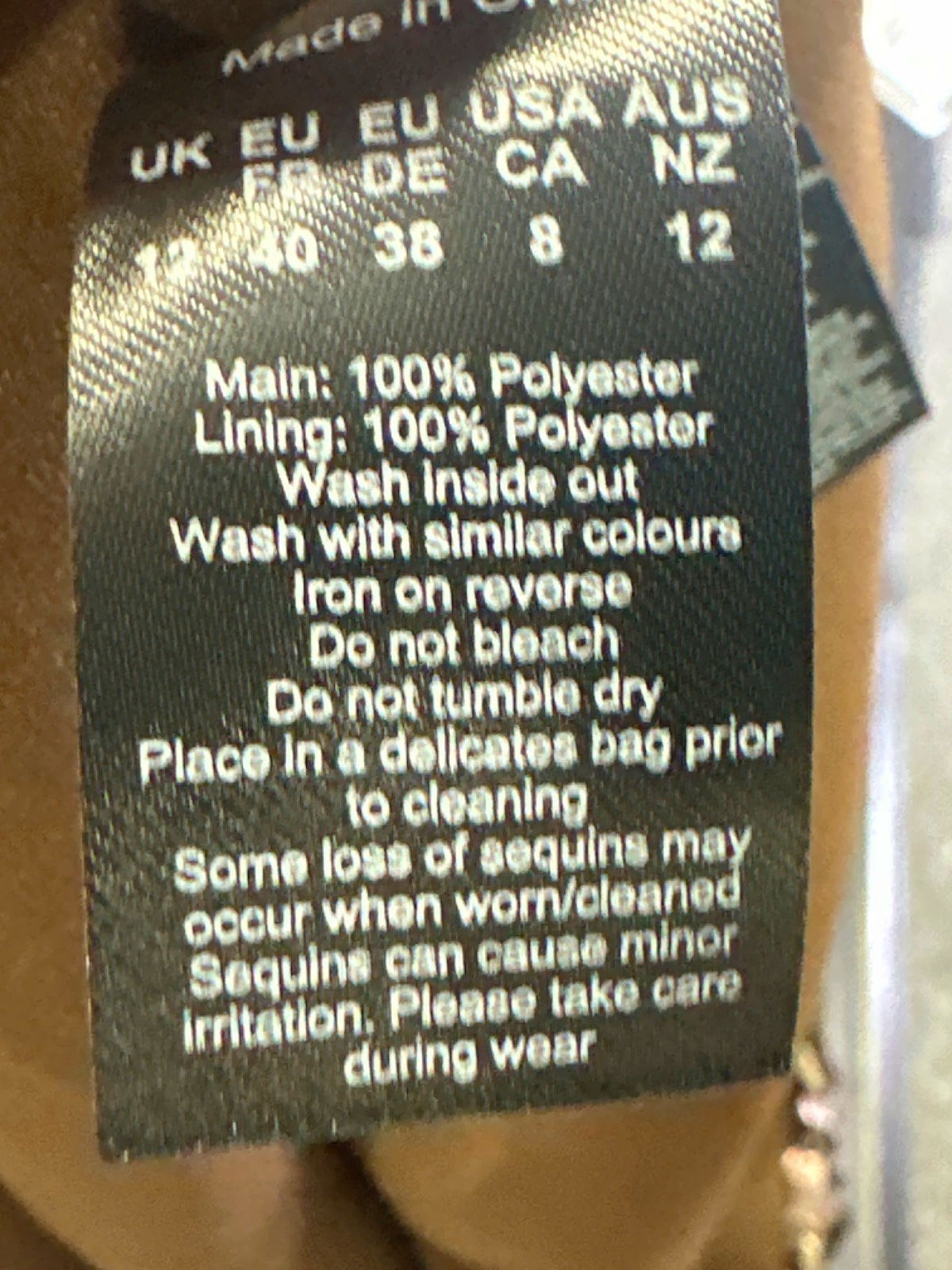 Karen Millen Gunmetal Sequin Woven Long Sleeve Crop Top UK 12