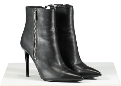 MICHAEL Michael Kors Black Leather Zip Detail Pointed Toe Ankle Boots Us6 UK 3 EU 36 👠