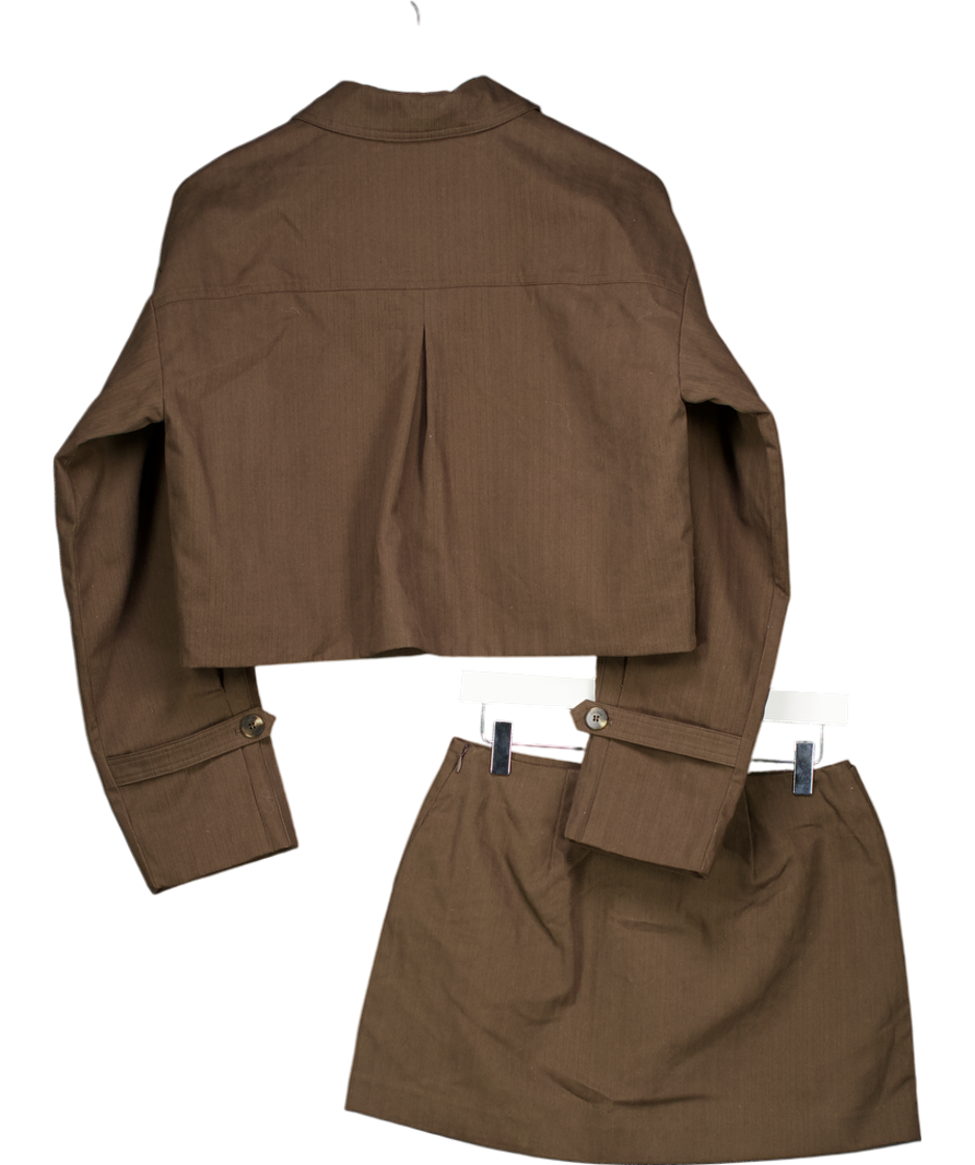 Lounge UK Brown 2-piece Button Detail Jacket ( Uk 10) And Mini Skirt UK 8