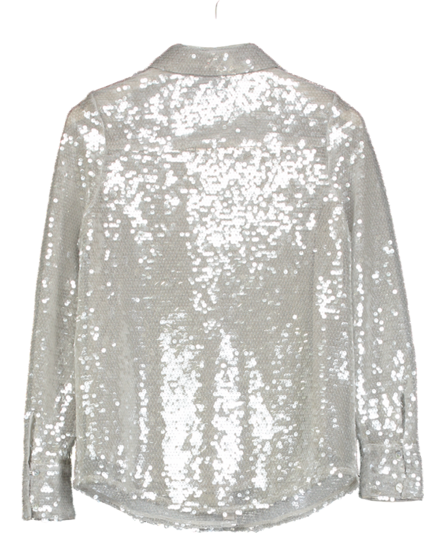 Mint Velvet Metallic Stone Sequin Shirt UK XS