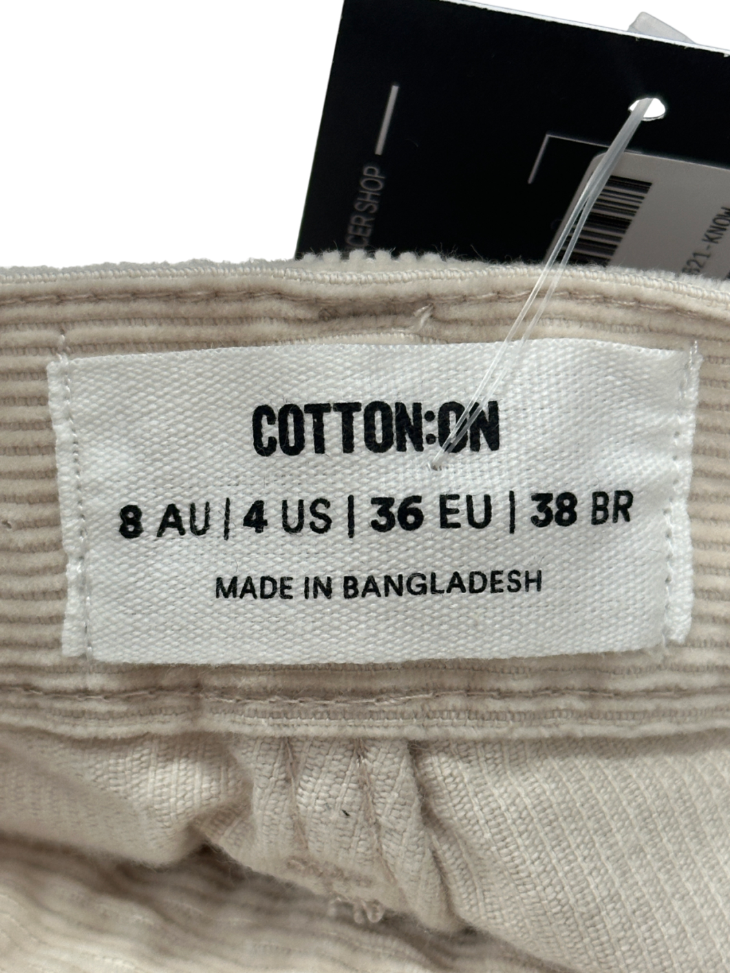 cotton on Beige Cord Straight Jean UK 8