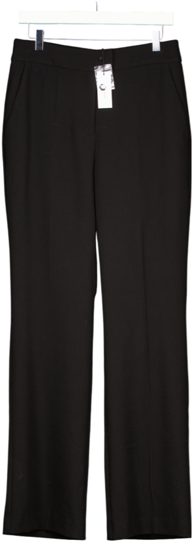 Karen Millen Black Compact Stretch Essential Straight Leg Tailored Trouser UK 10