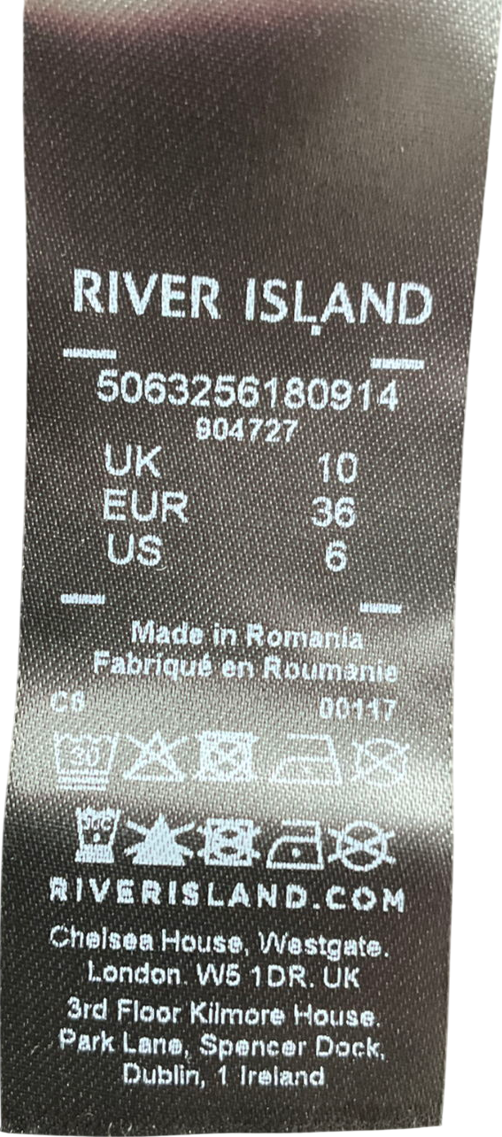 River Island Black Wide Leg Bandeau Diamanté Detailed Jumpsuit UK 10