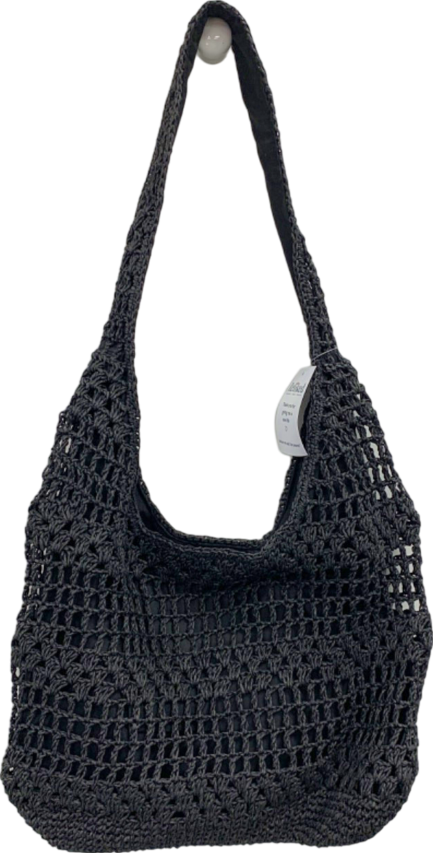 New Look Black Crochet Shoulder Bag One Size