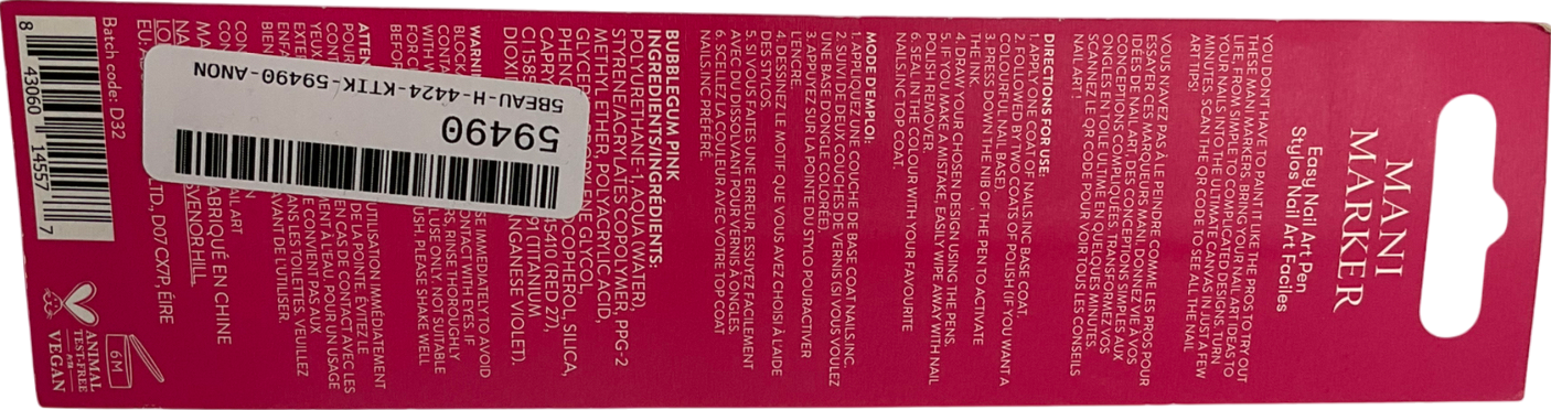 Nails Inc Shade Pink Mani Marker Pink 3ml