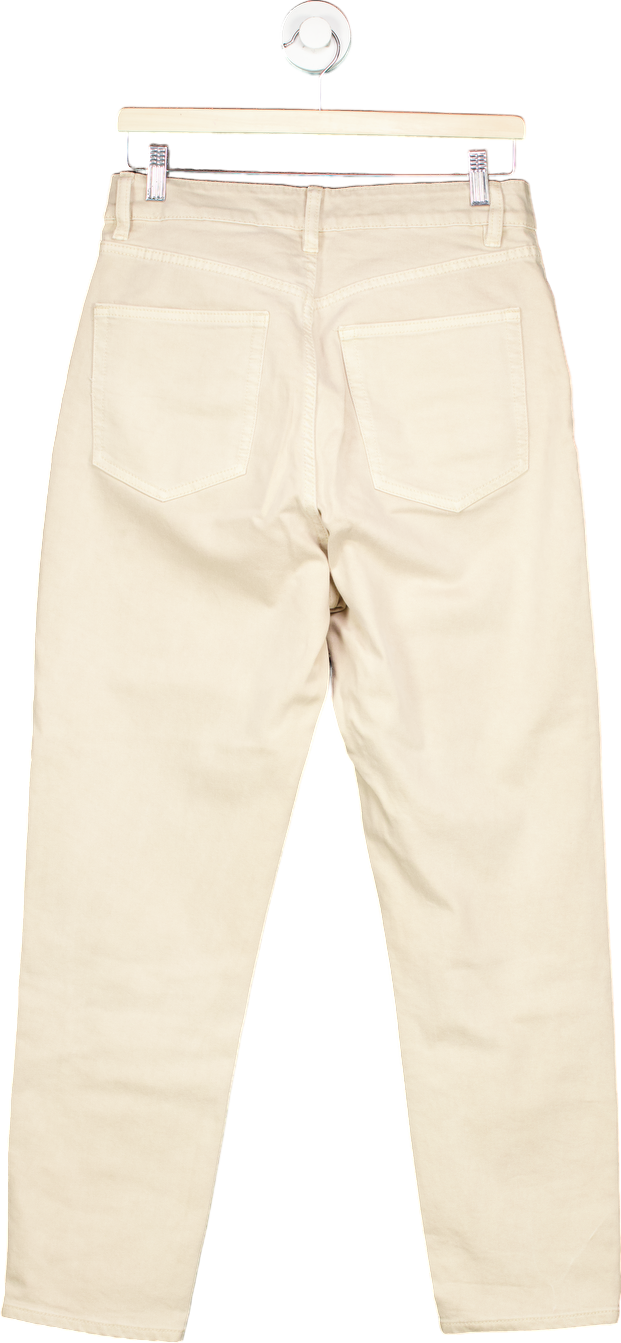 H&M Beige High-Rise Straight Jeans UK 14