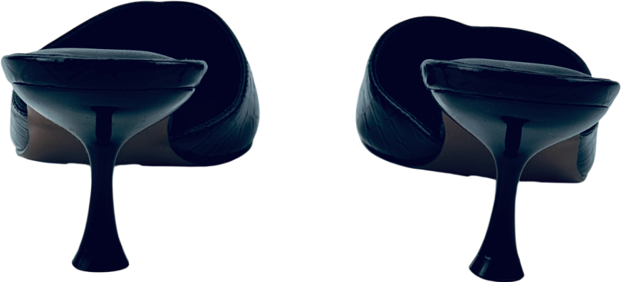 TOPSHOP Ivette Croc Patent Close Toe Mule In Black UK 5 EU 38 👠