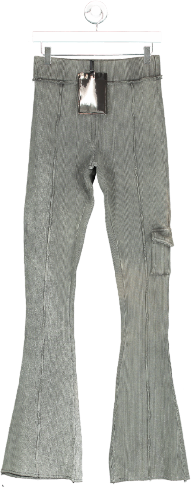 maniere de voir Grey Acid Wash Flared Trousers UK 12