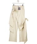 Blumarine Cream Bow-detailing Wide-leg Jeans UK M