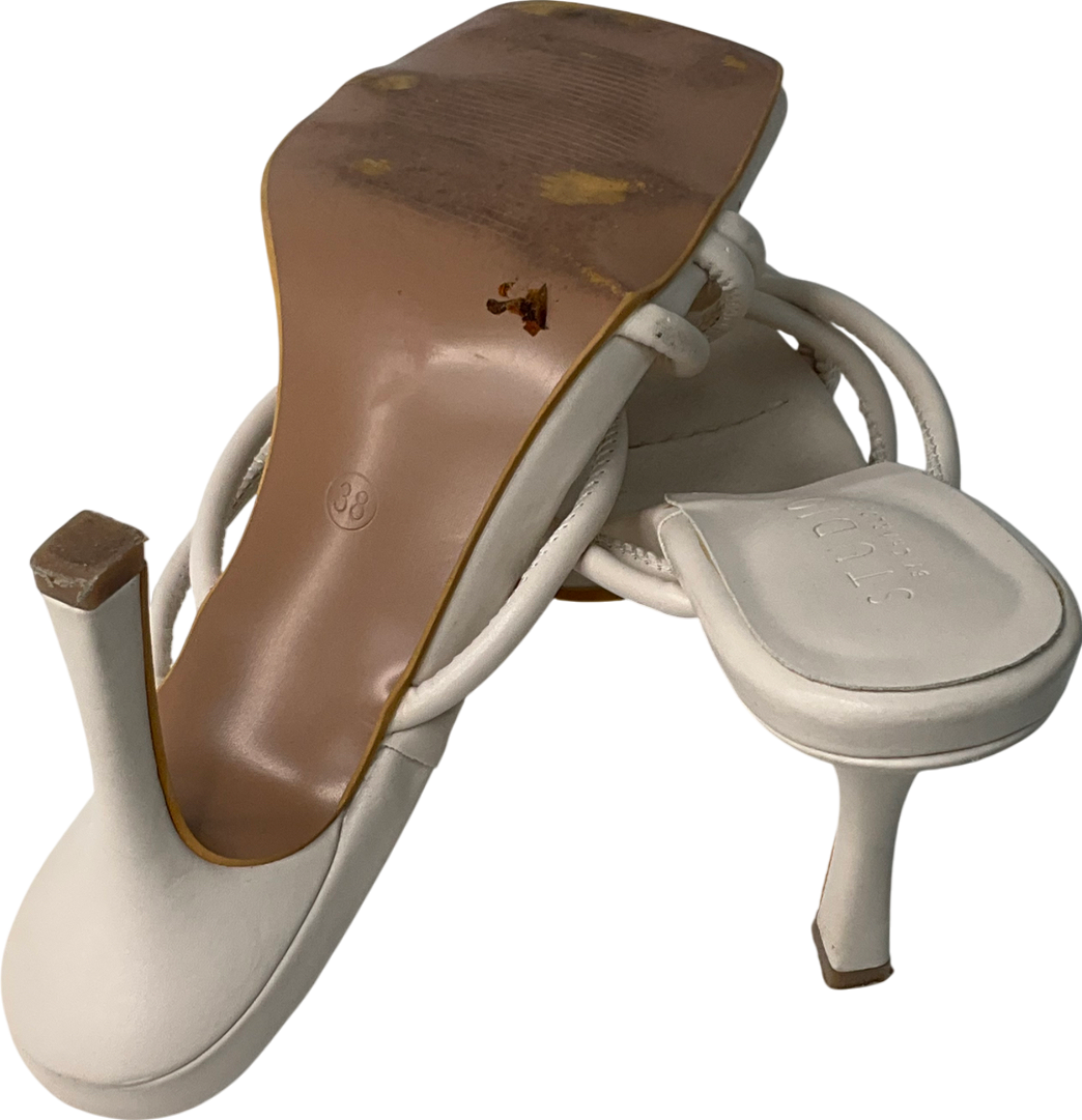studio by charlotte Cream Strappy Heeled Mule UK 5 EU 38 👠