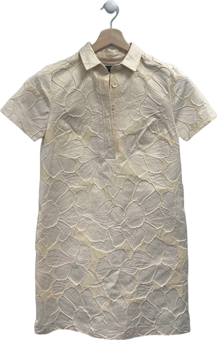 Banana Republic Beige Floral Textured Dress UK XS