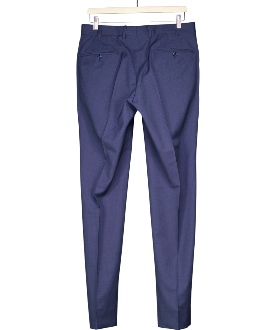 Massimo Dutti Blue Slim Fit Wool Trousers Eu40 UK L