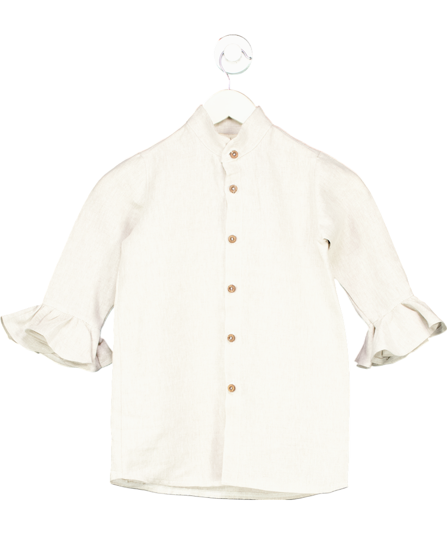Freya Lillie Beige Marcia Frilled Linen Shirt 3 Years