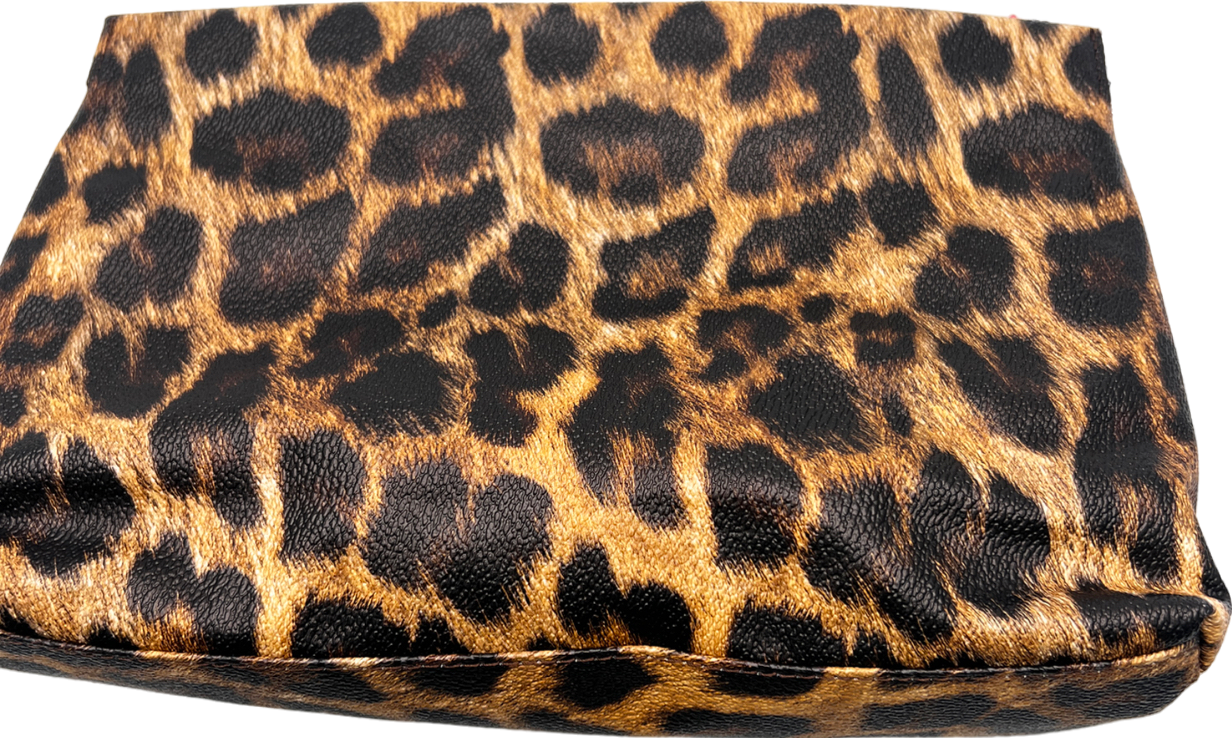 ASOS Black Leopard Print Clutch Bag One Size