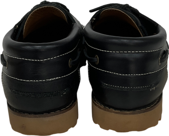 duke & dexter Black Commando-sole Leather Boat Shoe UK 11 EU 45 👞