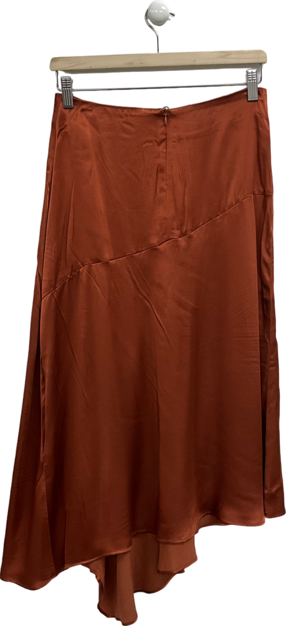H&M Orange Satin Maxi Skirt UK 12