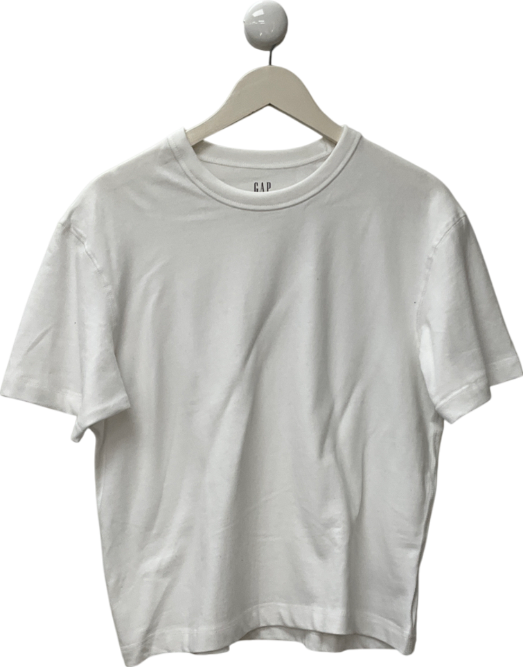 GAP White Crew Neck Vintage 100% Organic Cotton Short Sleeve T-shirt UK S