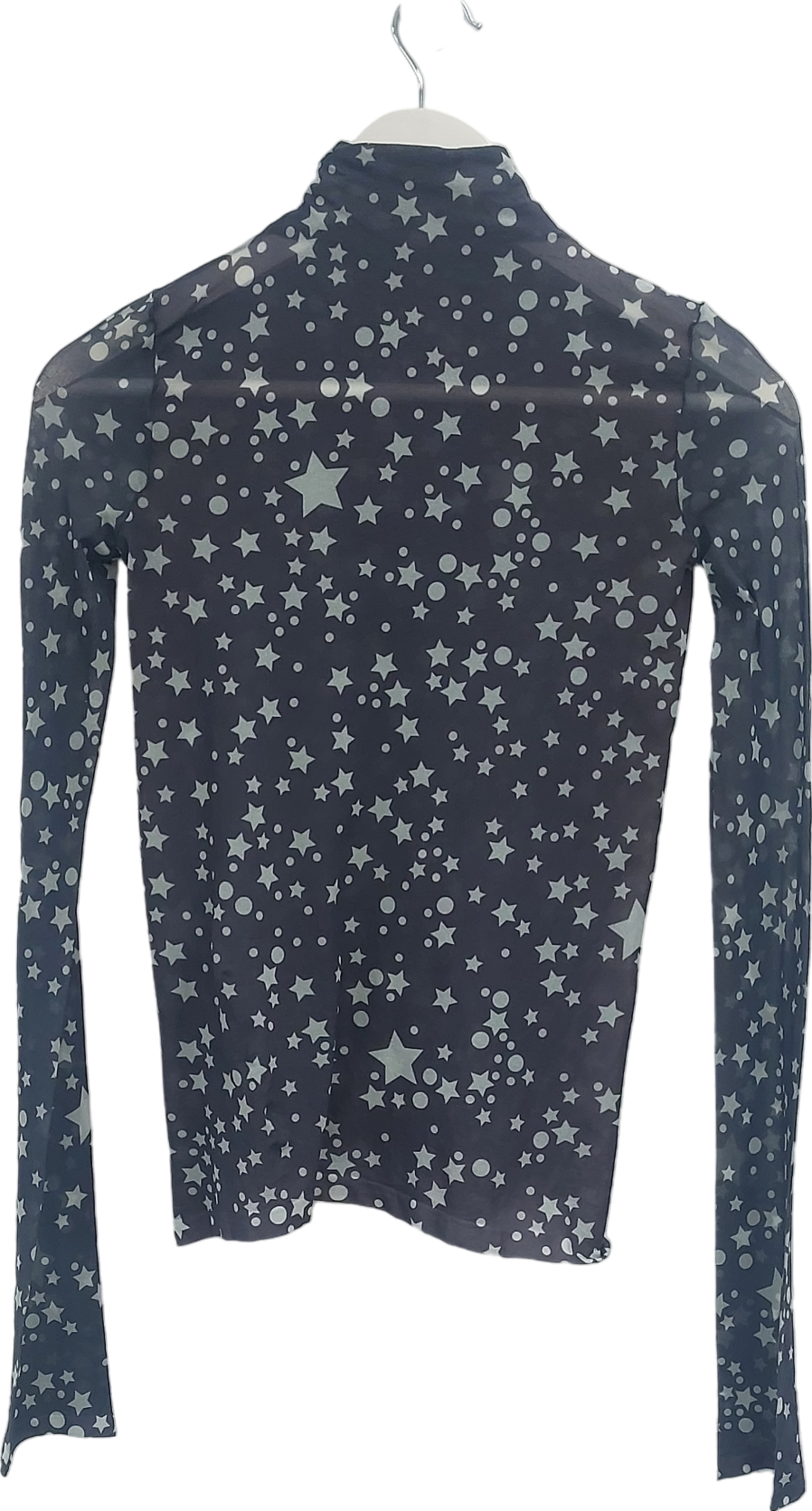 Acne Studios Grey Star Print Long Sleeve Top UK S