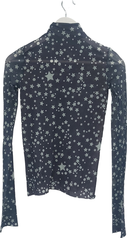 Acne Studios Grey Star Print Long Sleeve Top UK S