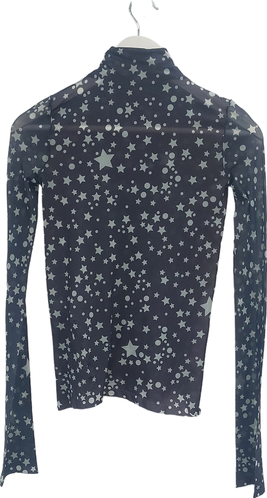 Acne Studios Grey Star Print Long Sleeve Top UK S