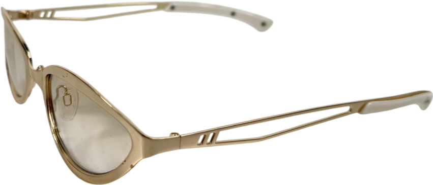 Le Specs Glitch Bright Gold Sunglasses in Case