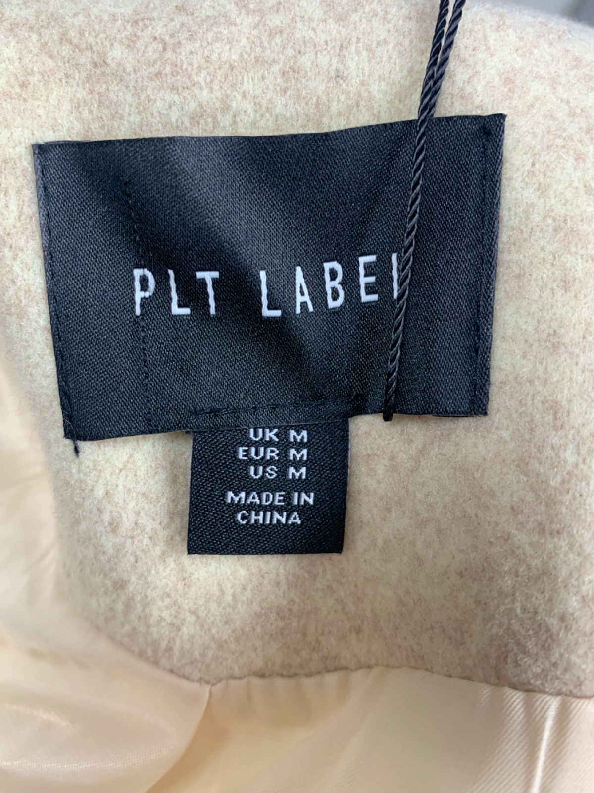 PLT Label Cream Longline Coat UK M