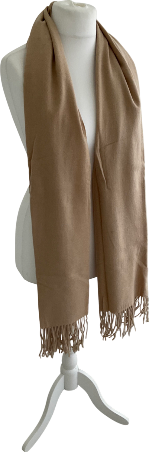 Beige Wool Look Scarf One Size