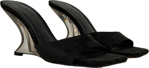 Topshop Black Esme Mule With Clear Wedge Heel UK 6 EU 39
