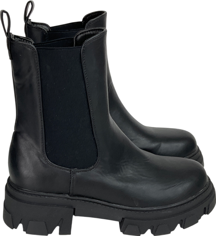 london rebel Black Chunky Chelsea Boots UK 4 EU 37 👠