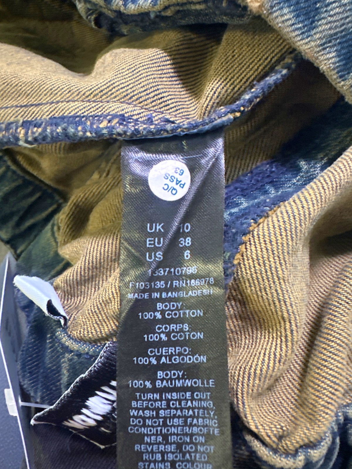 Collusion Blue Denim Jumpsuit UK 10