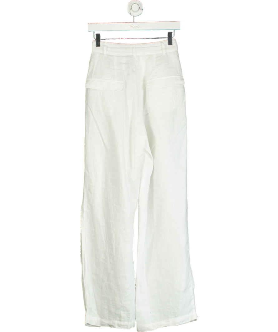 aexae White Linen High-rise Trouser UK XS