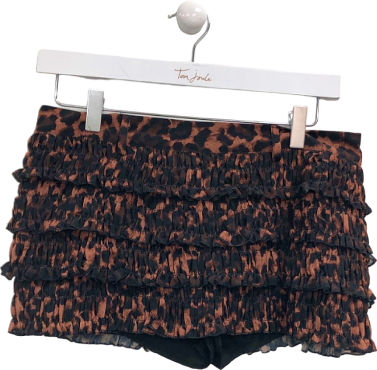 Lioness Leopard Print Ruffle Mini Skort UK XS