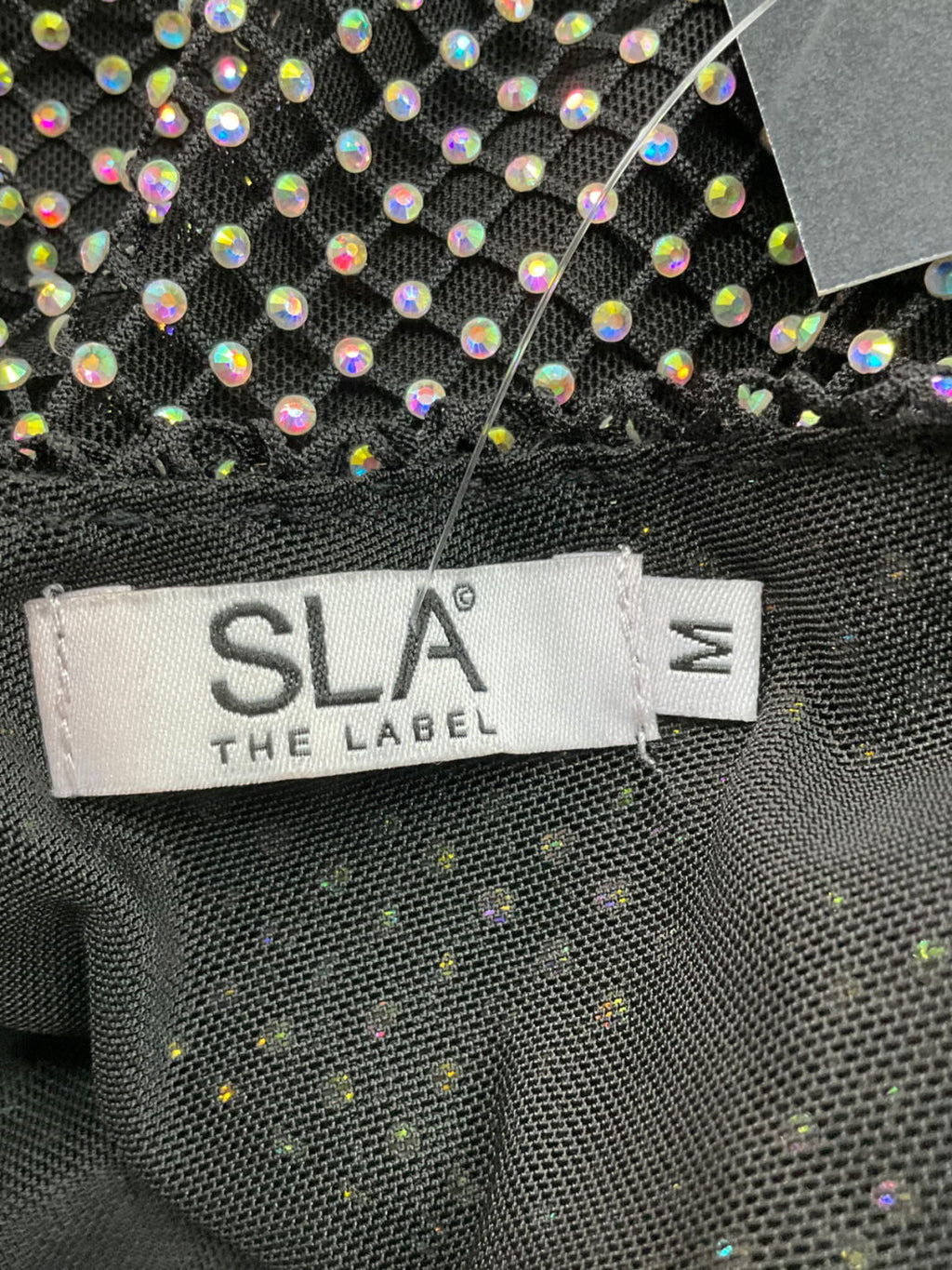 SLA the label Black Gigi Diamante Mini Dress UK M