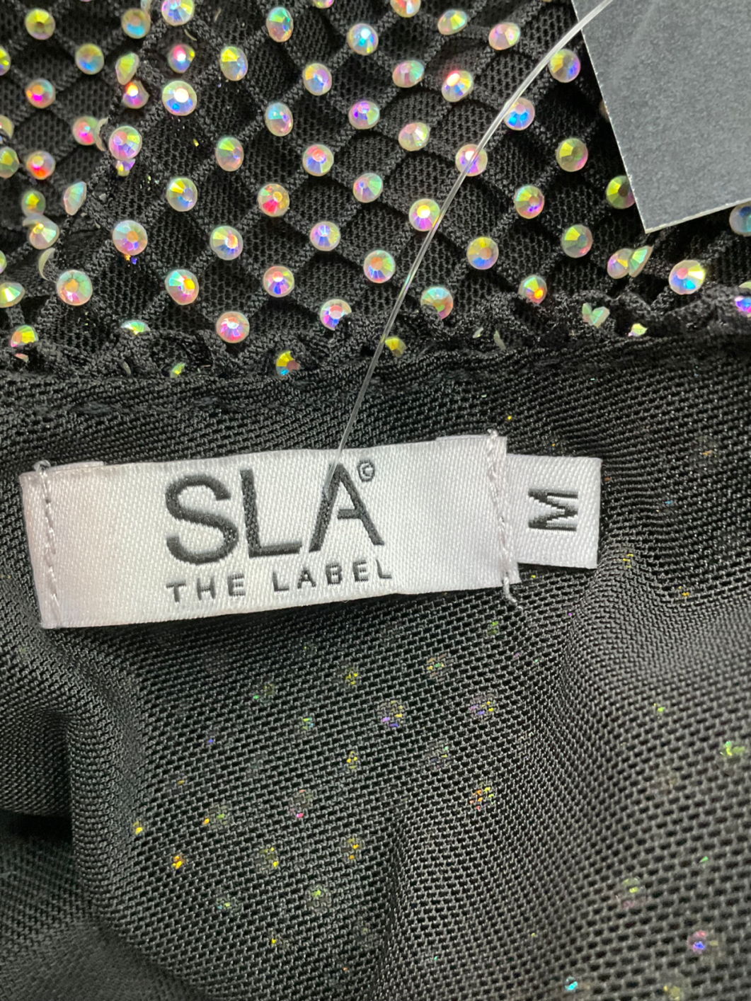 SLA the label Black Gigi Diamante Mini Dress UK M