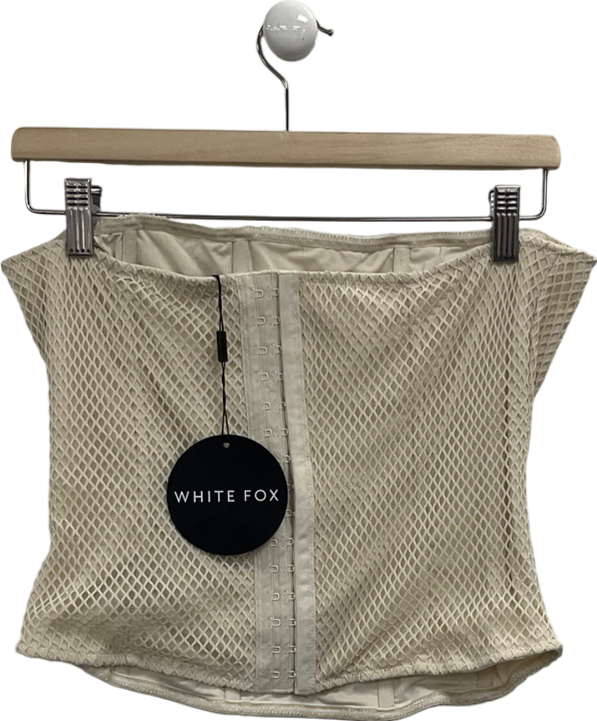 White Fox Cream Play It Off Strapless Bustier UK XL