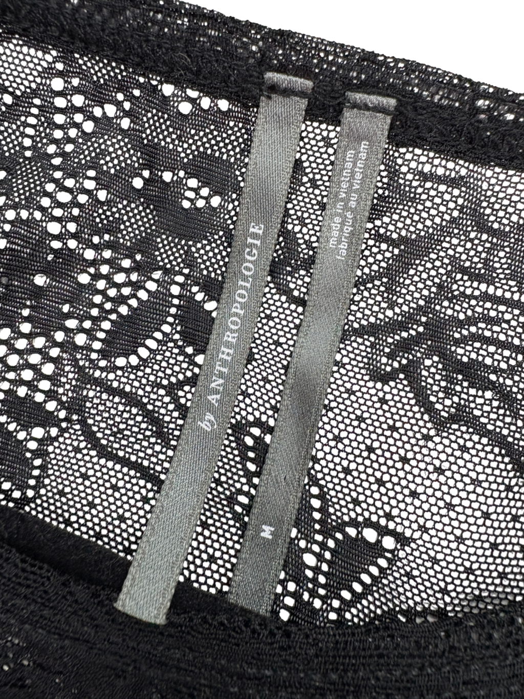 Anthropologie Black V Neck Lace Bodysuit UK M