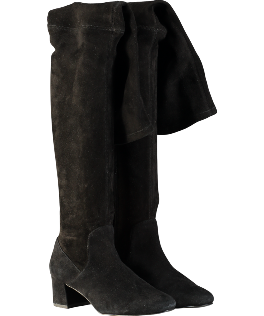 & Other Stories Black Suede Knee High Boots UK 4 EU 37 👠