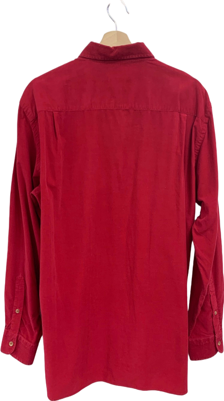 Paul & Shark Red Long Sleeve Corduroy Shirt Chest 42