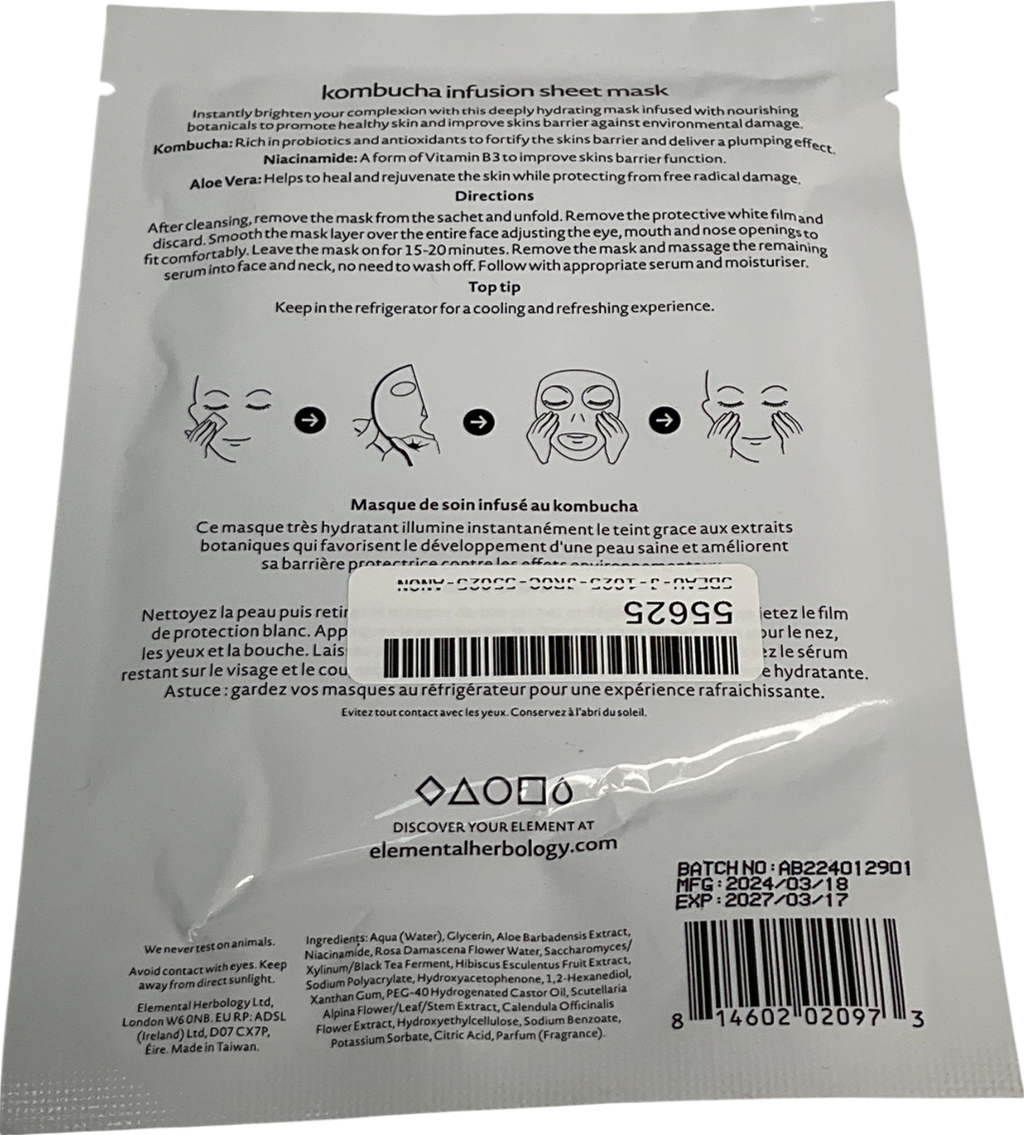 elemental herbology Kombucha Infusion Sheet Mask 25g
